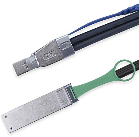 10Gtek SFF-8644 to QSFP (SFF-8436) DDR Hybrid Mini SAS Cable, External Copper SAS Cable for NetApp DS4243 DS4246 DS2246, 100-Ohm, 1-Meter(3.3-ft)
