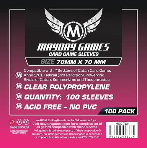 Mayday Games Small Square Sleeves (70x70mm)-100 Standard