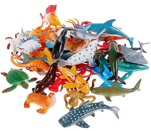 Nabance Mini Sea Animal Toys Set - 38PCS Realistic Animal Sea Life Figures - Educational & Bath Toys for Child