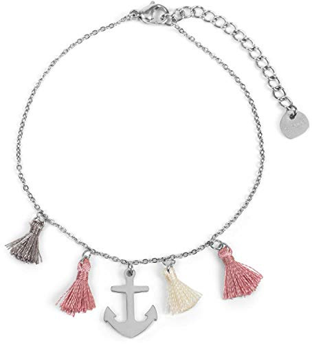 styleBREAKER Armband med ankare,Silber