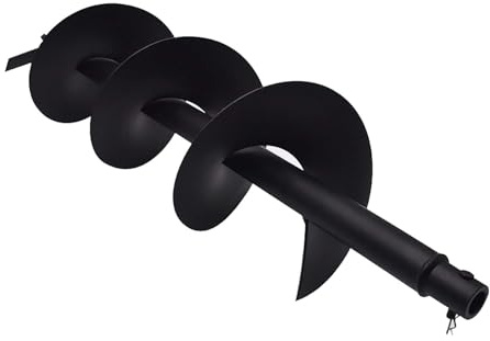 findmall Earth Auger Drill Bits 4 6 8 10 12 for gaseous Powered Post Fence Hole Digger (8inch)