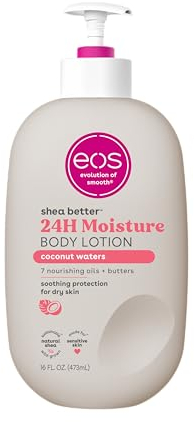 eos Loção corporal Shea Better - Água de coco, cuidados com a pele hidratados 24 horas, leve e não oleosa, feita com karité natural, vegano, 473 ml