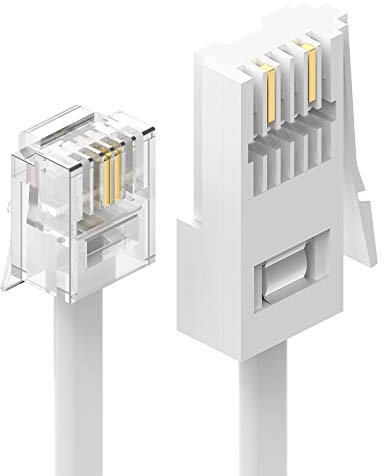 Ancable RJ11 Telephone Cable for Landline ADSL Modem Cable 2M, BT Plug to RJ11 Male Broadband 6P2C 2-Pin Telephone Cable Only for RJ11/BT UK Landline Phone Cord Home & Office Fax Modem