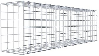 GABIONA Gabion pour extension (L x H x P cm: 100 × 30 × 20) – Panier à pierres en fil de 4 mm, fermeture à anneau en C avec pince offerte – pour prolongation en longueur, sans grille frontale
