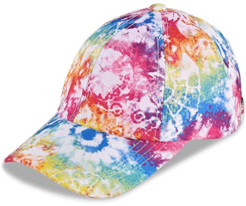 Rainbow Tie-Dye Baseball Cap Dad Cap Girls Gift for Outdoor Sports