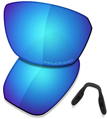 Saucer Lentes y almohadillas nasales de repuesto prémium para gafas de sol Oakley Split Shot OO9416, Azul glaciar polarizado, Taille unique