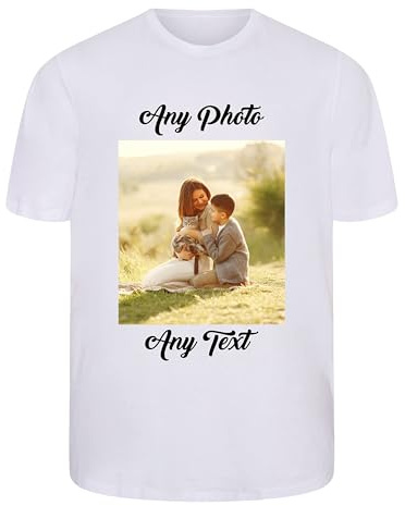 PB TECH Personalised T-Shirt - Unisex Stag Tee Hen - Personalised Image/Picture/Photo/Text/Create Your Own Custom Personalised T-Shirt (as8, Alpha, m, Regular, Regular) White
