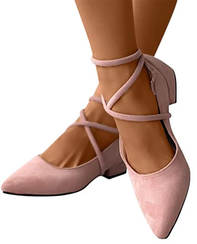 ticticlily Ballerine da Donna con Cinghia Ballerine Eleganti Ballerine Comode con Cinturino alla Caviglia Sole Stretchy B Rosa 34 EU