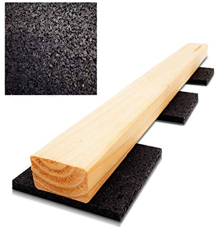 My Plast gummigranulat terrassdynor [90 x 90 x 6 mm – 125 styck] gummibyggskyddsmatta för däck, veranda, terrass, uteplats – halkfri, vattentät, väderbeständig, avståndshållare för trägolv