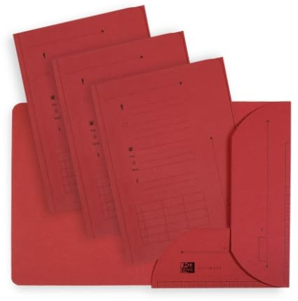 Lot de 100 Pack de 25 sous-dossiers Ultimate A4, à rabats, en kraft rouge
