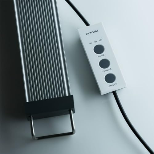 TWINSTAR Light 80G - Süßwasser-Aquarienbeleuchtung für Fische und Pflanzen | Vollspektrum RGBW | Inklusive Steuerung | Regelbar | Wasserdicht (22W | 48.4-80.5 cm)