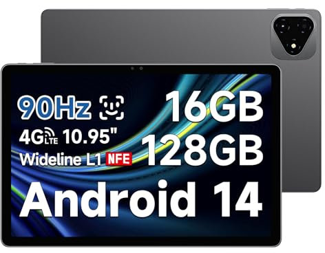 ALLDOCUBE iPlay60 Pro 11 Zoll Android 14 Tablet, MTK G99 Gaming PC Mit 4 Lautsprecher, FHD 1920×1200 90Hz, 16GB RAM 128GB ROM/1.5TB TF, Face ID, Widevine L1, 7000mAh 18W PD, 4G LTE, GPS