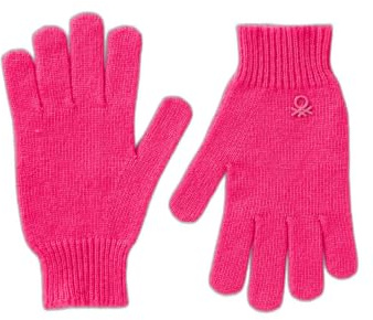 United Colors of Benetton Guantes de malla 126WCG00M con puños de color rosa, M para niño, Rosa, Medium