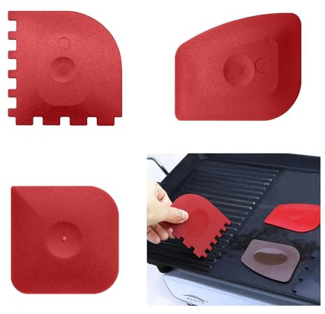 Paquete de 3 raspadores de sartenes, raspador flexible de plástico, rascador de alimentos antiarañazos para limpieza de ollas y sartenes, herramienta de cocina resistente, 3 formas, adecuado para