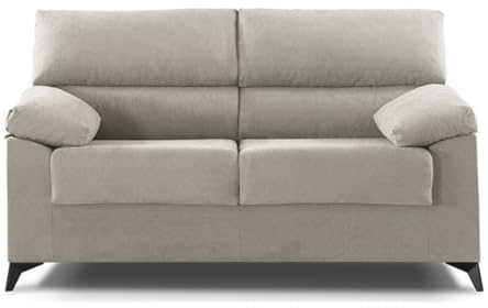 SWEET SOFA® - Sofá 2 plazas 140 cm Hilton, sofá tapizado Antimanchas Gris, Estructura Madera (104 Altura x 87 Prof)
