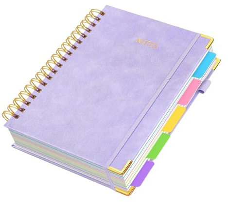 Genérico Cuaderno Espiral - Cuaderno B5 con Separador Desmontable,Bloc de 300 Páginas para Estudiantes Profesores Reuniones Notas Escuela Hogar