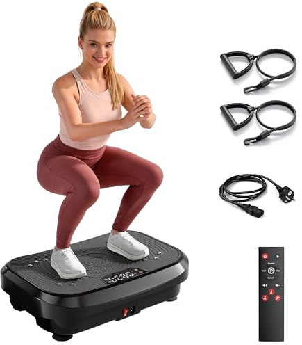 MOMODA Placa De Vibración Máquina De Ejercicio, 120 Niveles De Velocidad Ajustables, Vibrador para El Cuerpo Completo para Pérdida De Peso & Quema De Grasa, Equipo De Fitness Vibratorio para Adulto