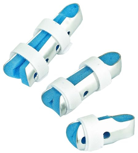 Kecartu Finger Splints, Finger Brace, 3-Size Pack Aluminium Padded Finger Support Stabilizer for Broken, Trigger Fingers, Arthritis, Finger Knuckle Immobilization with Soft Foam and Loop Straps
