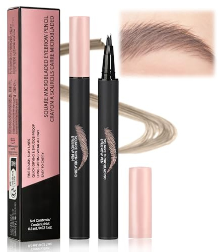 2 piezas Lápiz Cejas Microblading,lapiz cejas con Punta Multi-Ramitas,Lapiz Cejas impermeable,Ideal para Rellenar y Perfilar ceja,Apariencia completa de las ceja(01 Caramel Blonde)