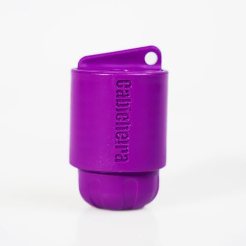 Cenicero Portátil, Compacto y Ecológico. Pequeño accesorio con capacidad para 20 colillas. Accesorio de bolsillo. Color Amarillo. (Morado)