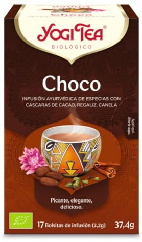 Yogi Tea Choco Bio - Infuso Ayurvedico al Gusto di Cioccolato - Miscela di Cacao, Liquirizia e Cannella - 17 bustine