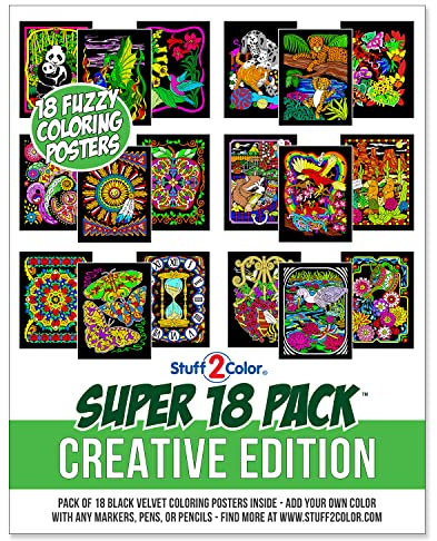 Stuff2Color Superpaket med 18 luddig sammet 20 x 25 cm affischer (kreativ utgåva)