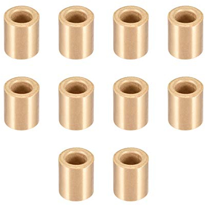 sourcing map Lagerhülse 6mm Bohrung x 10mm Außendurchmesser x 12mm Länge Selbstschmierende Buchsen aus Sinterbronze 10 Stk.