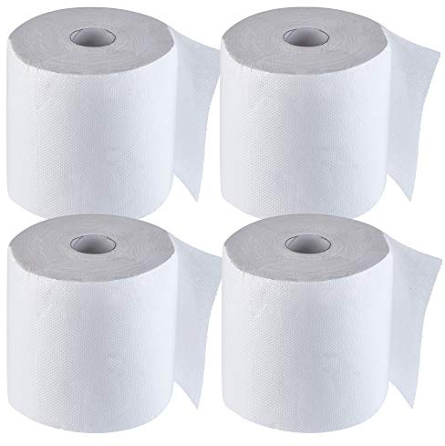 Rotolo di cucina Kadax, 2 strati, carta da cucina realizzata al 100% di polpa, asciugamano di carta, a forma di cucina, rotolo di casa per pulizia, carta igienica, carta per la casa, bianco (4, 60 m)