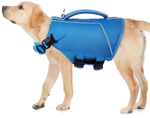 ASENKU Schwimmweste Hund 2XL Hundeschwimmweste Rettungswesten für Große Hunde mit Griff und Reflektierend,Leicht und Sicher,Hunde Schwimmweste für Wassersport, Schwimmen, Bootfahren und Kanufahre