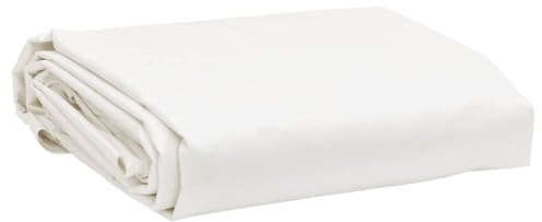 vidaXL Lona, Funda Impermeable para Mueble Leñero Remolque Bicicleta Coche Camión, Cubierta de Techo de Camping, Hoja de Suelo, Blanca