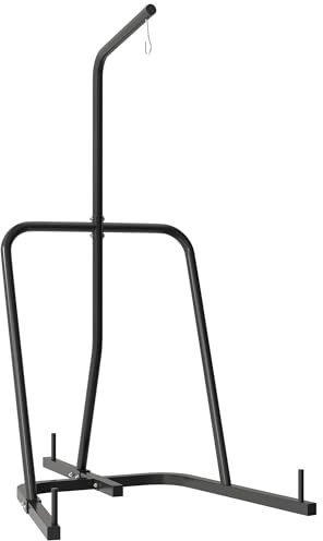 SPORTNOW Soporte de Saco de Boxeo de Pie Soporte para Bolsas de Boxeo con Marco de Acero Carga de 60 kg para Bolas de Velocidad Entrenamiento en Gimnasio Hogar Negro