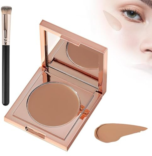 CC Undereye Corrector, Concealer,Augenpflege Concealer,Full Cover Concealer, Mittlere Deckkraft Under Eye Brightener Wasserdicht für Augenring Makelloses Aussehen (#01Natürliche, 2.2g)