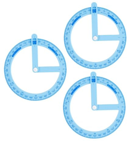 DIYEAH 3 pezzi Goniometro Plastica con Braccio Oscillante per Insegnanti e Studenti Strumento Didattico per Acuti e Ottusi Cancelleria Scolastica