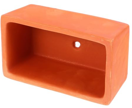 VICASKY Pots en Terre Cuite Pot Jardiniere Planteur Rectangulaire Petit 2 Pièces avec Trou de Drainage pour Plantes Fleurs et Bonsaï DIY Jardin Décoration Fenêtre