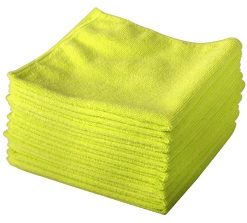 20 Pack of Yellow Microfibre Genuine Exel Brand Magic Cleaning Cloths. Chemical Free Cleaning. Anti Bacterial Microfiber Cloths for Amazing Smear Free Wiping.