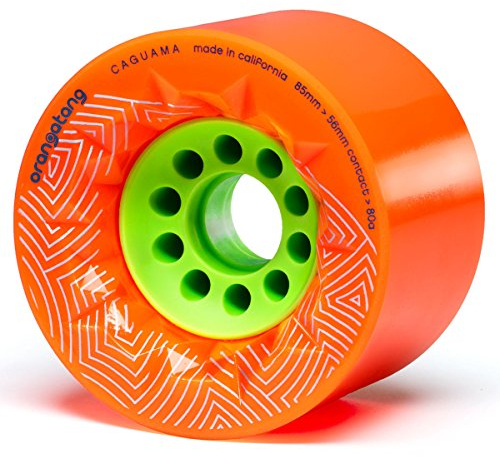Orangatang Caguama 85 mm 80a Downhill Longboard Skateboard Cruising Wheels (Orange, Set of 4)