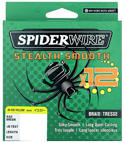 Spiderwire Angelschnur Stealth Smooth 12 Braid Hi-vis Yellow Geflochtene PE Dyneema Meer Spinnageln Brandungsangeln Karpfenangeln