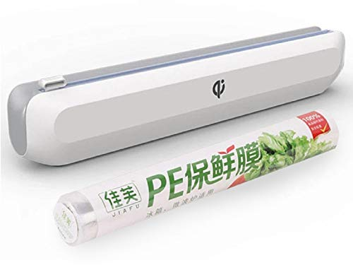 Dispenser per involucri in plastica, taglierina per alimenti riutilizzabile, dispenser per pellicola trasparente con taglierina per diapositive, dispenser per pellicola/pellicola