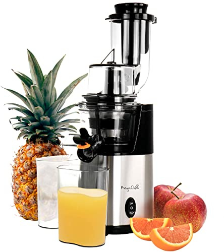 Megachef Pro Stainless Steel Slow Juicer, Chrome Silver