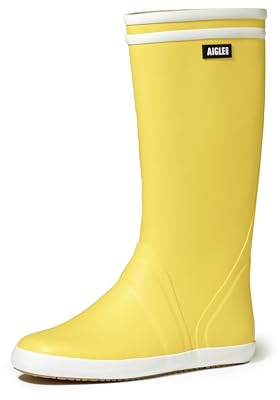Aigle Herren Goeland Gummistiefel, Yellow White 2, 43 EU