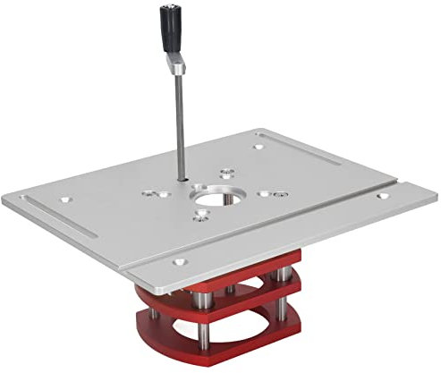Base di sollevamento per la lavorazione del legno, sollevamento fresatura, sollevamento manuale, kit di sollevamento per fresatura superiore, piastra di base (argento)