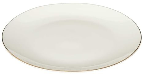 HOME DECO FACTORY, KA0539, 12 Piezas de Servicio de Cena de Porcelana, diseño Elegante con Filete de Oro, Duradero y versátil Tableware, lavavajillas Compatible, Blanco 12 Piezas