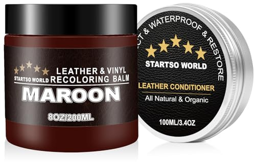 STARTSO WORLD Leder Reparatur Set Kastanienbraun mit Lederfett, 200ml Flüssigleder, Lederfarbe, Lederpflege Auto, Leder- & Vinyl-Reparaturset für Möbel, Couchen, Sofas, Autositze, Schuhe