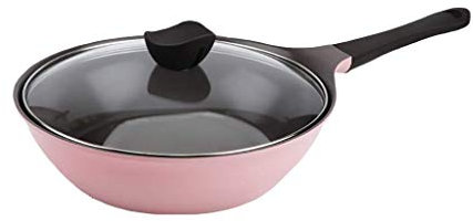 QTYQWC Sartén pequeña Antiadherente con Revestimiento cerámico de Titanio, sartén de Cobre con Tapa, sartén Antiadherente con Tapa, Compatible con inducción