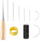 SYHSYC 10 Pezzi Kit ago in Pelle, Set di Kit Pelle Attrezzi Cuoio Compreso Aghi Curvi con Punteruolo di Cucitura, Ditale e Filo Cerato Per Lavorzione Pelle Borse Tappetti Vestiti Cucire E Riparare
