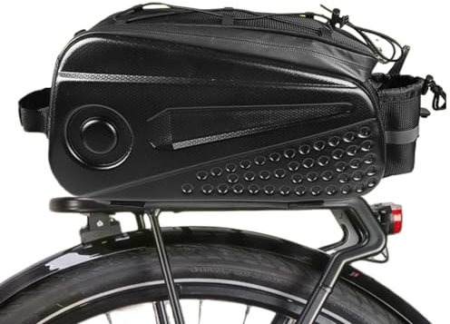 Cykelställ väska – bakre förvaringsväska | bi-cykel cykelväska | vattentät hårt skal organiserare med reflekterande rem, lätt reseförvaring, cykeltillbehör med pendlingsscenario