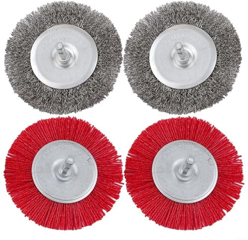 Electric Joint Brush Tool – 400W Motor For Effortless Weed/Moss Removal – Includes 2 Metal & 2 Nylon Brushes (110mm) – Adjustable Splash Guard & Telescopic Handle