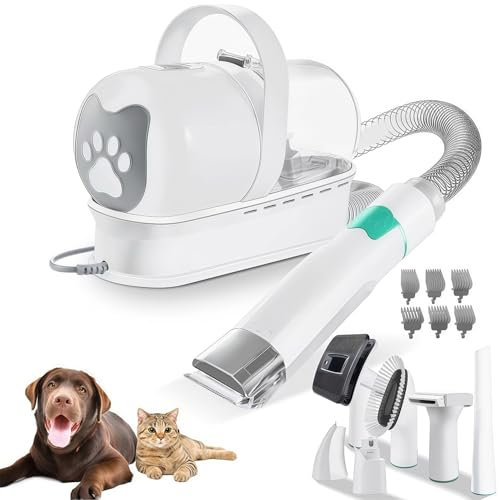 Aspirateur Poil De Chien Maison,Professionnelle Tondeuse Chien,Puissance D'Aspiration éLevéE Brosse Pour Chiens Avec 13000pa,Aspire 99.99% Des Poils D'Animaux(1L),Pour Long Epais(Size:28*12*21cm)