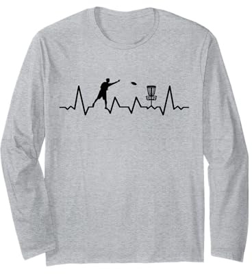 Disc-Golf-Player Disc-Golfing Game Cardiogram Disc-Golf Maglia a Manica