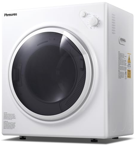 Phrouros Portable Dryer for Clothes 1500W, 110V Laundry Dryer with Stainless Steel Tub, 4 Drying Mode, Portable Dryers for Laundry, Apartments, RVs, Dorms, 3.5 Cu.ft